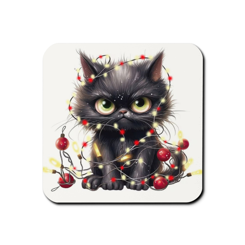 Cat vs Christmas Lights Mug & Coaster Set - Image 3