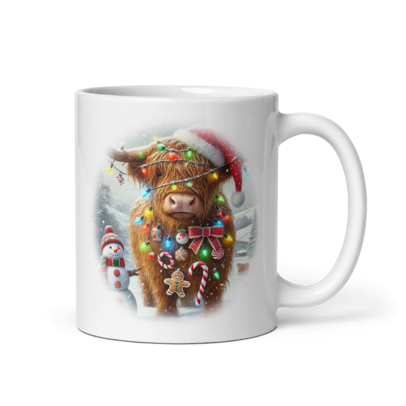 Festive Highland Cow Mug & Coaster set