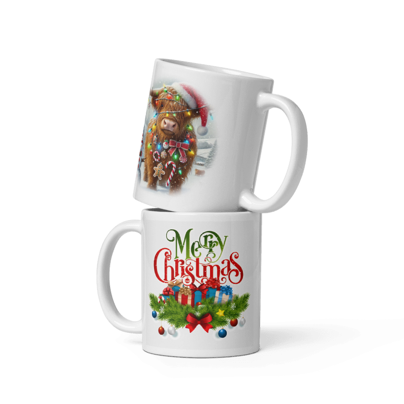 Festive Highland Cow Mug & Coaster set - Image 3