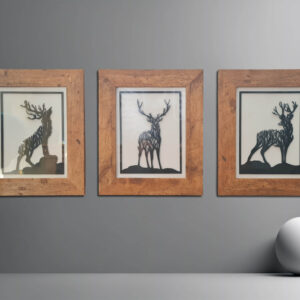 Set of 3 Laser Cut Stag Wall Art